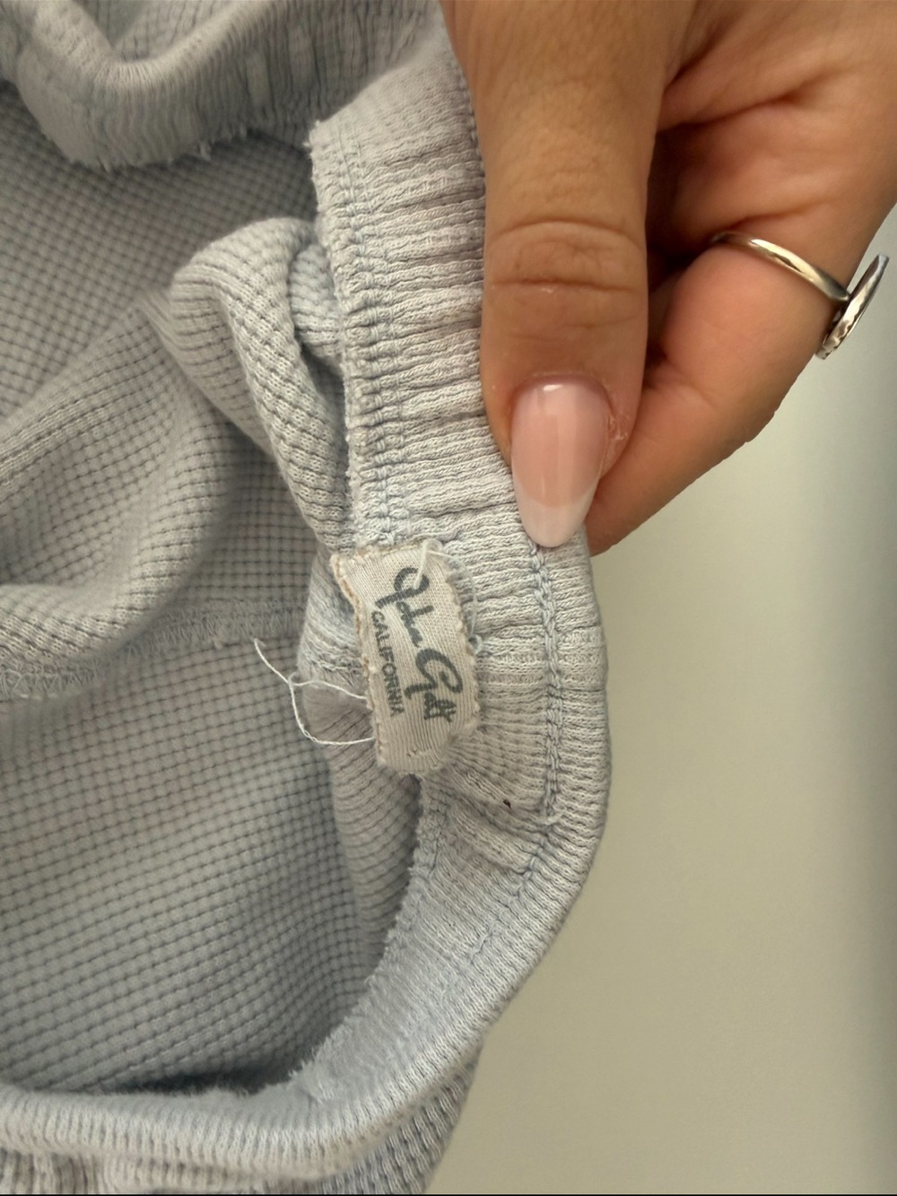 John Galt Light blue Waffle Knit short